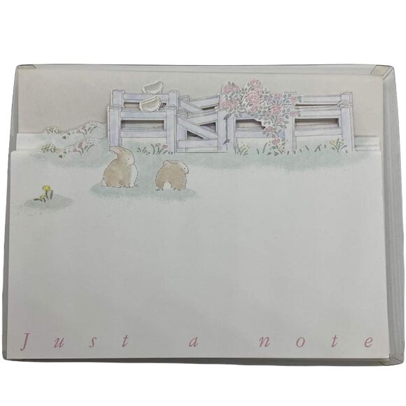 Vintage Blank Cards Bunnies & Mouse by Peggy Burton & Angela Sinno 12pcs Lot - Picture 8 of 11